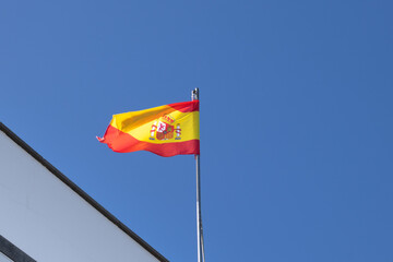 Spanish flag blowing in the wind