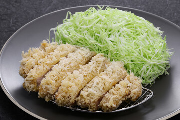 white Tonkatsu, pork loin cutlet (coated in bread crumbs and deep fried at a low temperature), Japanese cuisine