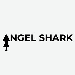 Vector Logo Illustration Angelshark, Simple flat vector sign, logo, symbol, print art illustration design. Logotype