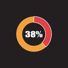 circle percentage diagram showing percentage progress ready-to-use for web design, user interface (UI) or info graphic - indicator