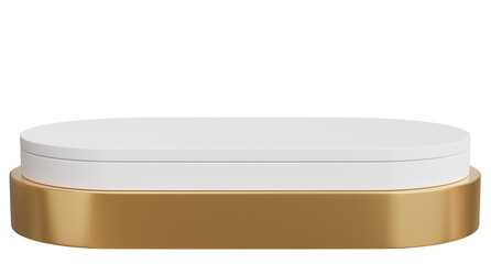 golden with white podium presentration,3d rendering