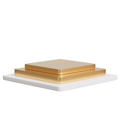 golden with white podium presentration,3d rendering