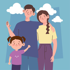 korean couple with daugther