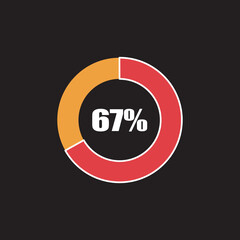 circle percentage diagram showing percentage progress ready-to-use for web design, user interface (UI) or info graphic - indicator