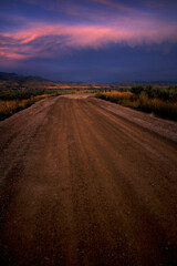 Sunset Light Over Mountains Sky