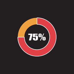 circle percentage diagram showing percentage progress ready-to-use for web design, user interface (UI) or info graphic - indicator