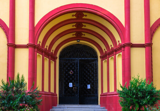 Main entrance  to  Sremski Karlovci grammar school, high school in Serbia