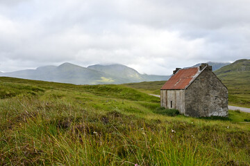 Fototapeta na wymiar Fainmore House, Verlassenes und altes Haus in den schottischen Highland, Schottland
