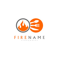Obraz premium Fire Food logo template, Hot Food Logo designs concept vector
