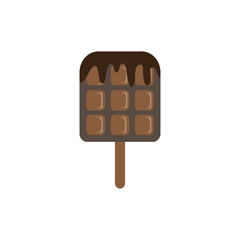 waffle icon illustration ice cream stick color vector design