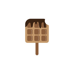 waffle icon illustration ice cream stick color vector design