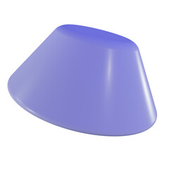 3d pyramid shape render in smooth gradient purple color. Geometric png element