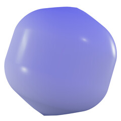 3d oriental shape shape render in smooth gradient purple color. Geometric png element