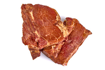 Smoked ribs, isolated on white background. High resolution image.