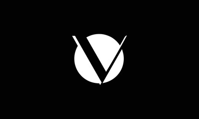 Creative Letter V Monogram Logo Design Icon Template White and Black Background