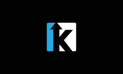 Fototapeta premium K logo design concept with background. Initial based creative minimal monogram icon letter. Modern luxury alphabet vector design