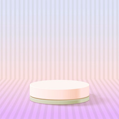 3d realistic pastel with strip podium product stage