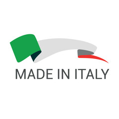 Made in Italy. Italian logo and sticker.
