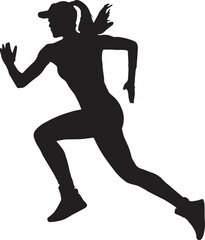 Fototapeta na wymiar Woman silhouettes of runner 