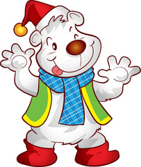 santa merry christmas cartoon character and element