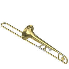 3d rendering illustration of a trombone
