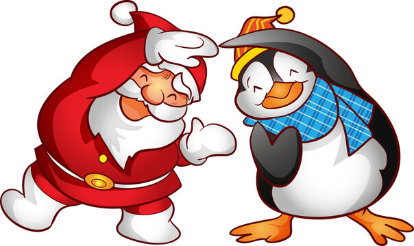 santa merry christmas cartoon character and element