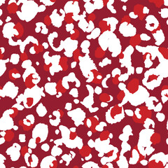 Abstract modern leopard seamless pattern. Animals trendy background. Red and black decorative vector stock illustration for print, card, postcard, fabric, textile. Modern ornament of stylized skin