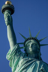 Obraz na płótnie Canvas statue of liberty, new york city, united states of america, tourism, visit, usa, nyc, torch, sky, landmark, monument, independence, liberty island, statue, freedom, america, new, city, york, island, t