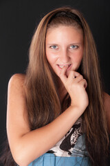 studio portrait of a girl