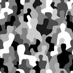 group of people seamless vector pattern, abstract background
