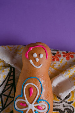 Traditional guagua de pan from Ecuador. Day of the dead sweet bread decorated with colorful sugar.