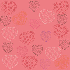 Sketch heart drawing doodle background for wallpaper design. Valentine vector illustration. Romantic poster. Vector illustration element. Banner design. Celebration banner. Vector graphic design.