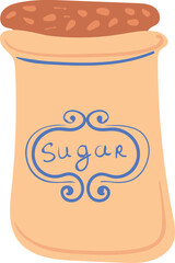 Sugar jar icon. Hand drawn kitchen dishware