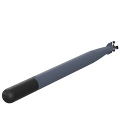 3d rendering illustration of a torpedo missile