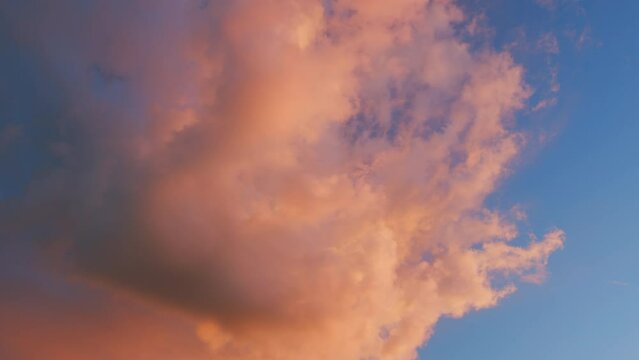 Different shades and light tones. Bright multicolored sky-cloud background. Nature background. Timelapse.