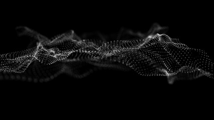 Network points and connection lines. Data visualization. Technology background. 3D rendering.