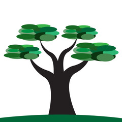 Green tree vector illustration. Natural vector illustration.