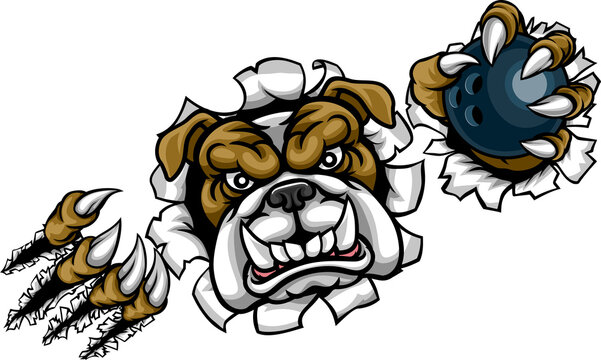 Bulldog Bowling Sports Mascot