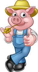 Farmer Pig Cartoon Character