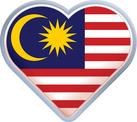 Heart Malaysia icon cartoon vector. Flag country. Nation celebration
