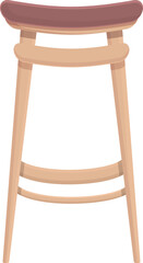 Old wood chair icon cartoon vector. Bar stool. Retro office