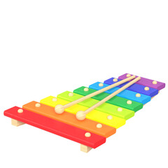 3d rendering illustration of a xylophone toy