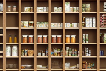 full kitchen pantry food storage illustration