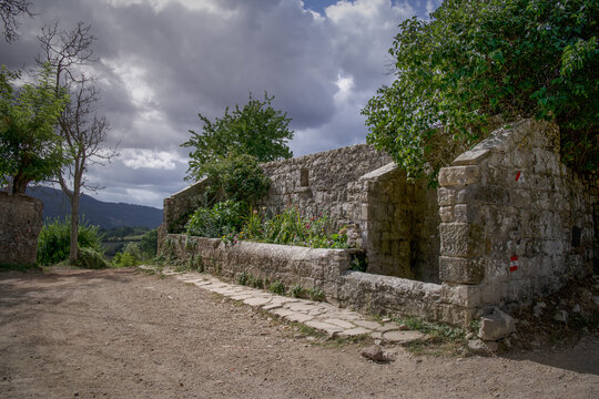 A watering place in a pathway in Tuscany