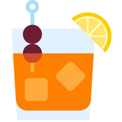 Amaretto sour cocktail icon, Alcoholic mixed drink vector