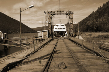 Mael vintage historical railway station . railway ferry service on Lake Tinn connected Rjukan and Tinnoset at Rjukan-Notodden UNESCO Industrial Heritage Site. Rjukan,Norway