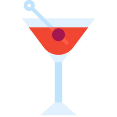Manhattan Cocktail icon, Alcoholic mixed drink vector