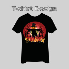 Halloween Pumpkin Vector Illustration T-shirt Design 