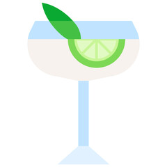 Sage Gimlet Cocktail icon, Alcoholic mixed drink vector