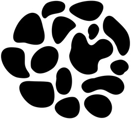 Hand drawn doodle abstract pattern in black and white style, texture background. Figures shape of grange spiral, helix, loops, dots modern textile fabric. Wallpaper design, print with curved lines